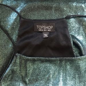TopShop Green Metallic Top / Size 4